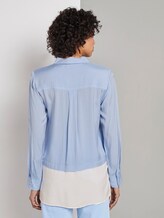Gestreifte Double-Layer Bluse - Frauen - Soft Charming Blue Gestreifte Double-Layer Bluse - Frauen - Soft Charming Blue - 2 - Mine to five