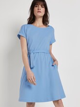 Dress with a tie belt - - Soft Charming Blue Dress with a tie belt - - Soft Charming Blue - 5 - Mine to five