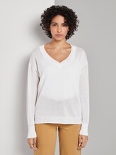 Pullover with a V-neckline - - soft ecru Pullover with a V-neckline - - soft ecru - 1 - Mine to five