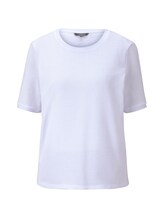 TOM TAILOR MINE TO FIVE Damen T-Shirt mit Struktur, weiß, Gr.M