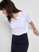 T-Shirt mit Struktur - Frauen - White T-Shirt mit Struktur - Frauen - White - 5 - Mine to five