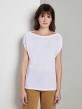 T-Shirt met Ajour Structuur - - White T-Shirt met Ajour Structuur - - White - 1 - Mine to five