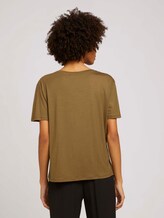 Simple T-shirt made of Lyocell - Women - Military Olive Green Simple T-shirt made of Lyocell - Women - Military Olive Green - 2 - Mine to five