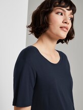 Schlichtes T-Shirt aus Lyocell - Frauen - Sky Captain Blue Schlichtes T-Shirt aus Lyocell - Frauen - Sky Captain Blue - 9 - Mine to five