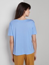 Schlichtes T-Shirt aus Lyocell - Frauen - Soft Charming Blue Schlichtes T-Shirt aus Lyocell - Frauen - Soft Charming Blue - 2 - Mine to five