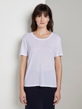 Schlichtes T-Shirt aus Lyocell - - White Schlichtes T-Shirt aus Lyocell - - White - 1 - Mine to five
