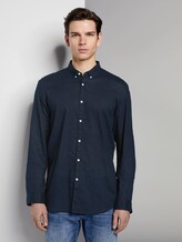 Strukturiertes Hemd aus Leinengemisch - Männer - sky-captain blue melange Strukturiertes Hemd aus Leinengemisch - Männer - sky-captain blue melange - 1 - TOM TAILOR Denim