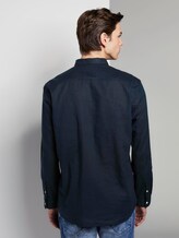 Strukturiertes Hemd aus Leinengemisch - Männer - sky-captain blue melange Strukturiertes Hemd aus Leinengemisch - Männer - sky-captain blue melange - 2 - TOM TAILOR Denim