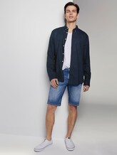 Strukturiertes Hemd aus Leinengemisch - Männer - sky-captain blue melange Strukturiertes Hemd aus Leinengemisch - Männer - sky-captain blue melange - 3 - TOM TAILOR Denim