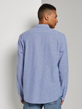 Strukturiertes Hemd aus Leinengemisch - Männer - blue white linen stripe Strukturiertes Hemd aus Leinengemisch - Männer - blue white linen stripe - 2 - TOM TAILOR Denim