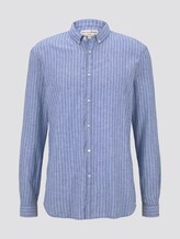 Strukturiertes Hemd aus Leinengemisch - Männer - blue white linen stripe Strukturiertes Hemd aus Leinengemisch - Männer - blue white linen stripe - 7 - TOM TAILOR Denim