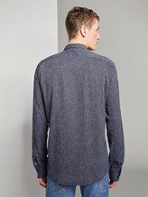 Strukturiertes Hemd aus Leinengemisch - Männer - navy white fineliner stripe Strukturiertes Hemd aus Leinengemisch - Männer - navy white fineliner stripe - 2 - TOM TAILOR Denim