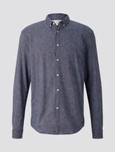Strukturiertes Hemd aus Leinengemisch - Männer - navy white fineliner stripe Strukturiertes Hemd aus Leinengemisch - Männer - navy white fineliner stripe - 7 - TOM TAILOR Denim