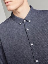 Strukturiertes Hemd aus Leinengemisch - Männer - navy white fineliner stripe Strukturiertes Hemd aus Leinengemisch - Männer - navy white fineliner stripe - 9 - TOM TAILOR Denim