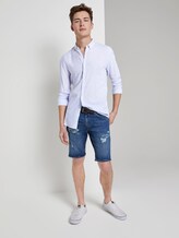 Strukturiertes Hemd aus Leinengemisch - Männer - blue white fine linen stripe Strukturiertes Hemd aus Leinengemisch - Männer - blue white fine linen stripe - 3 - TOM TAILOR Denim