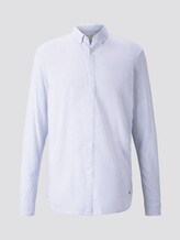 Strukturiertes Hemd aus Leinengemisch - Männer - blue white fine linen stripe Strukturiertes Hemd aus Leinengemisch - Männer - blue white fine linen stripe - 7 - TOM TAILOR Denim