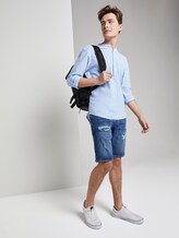 Hemd mit halber Knopfleiste - Männer - Light Blue Hemd mit halber Knopfleiste - Männer - Light Blue - 3 - TOM TAILOR Denim