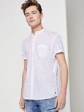 Kurzarmhemd mit Mao-Kragen aus Leinengemisch - Männer - White Kurzarmhemd mit Mao-Kragen aus Leinengemisch - Männer - White - 5 - TOM TAILOR Denim
