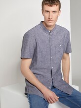 Kurzarmhemd mit Mao-Kragen aus Leinengemisch - Männer - Black Kurzarmhemd mit Mao-Kragen aus Leinengemisch - Männer - Black - 5 - TOM TAILOR Denim