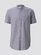 Kurzarmhemd mit Mao-Kragen aus Leinengemisch - Männer - Black Kurzarmhemd mit Mao-Kragen aus Leinengemisch - Männer - Black - 7 - TOM TAILOR Denim