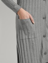 Langer Cardigan in Ripp-Optik mit Seitenschlitzen - Frauen - Light Silver Grey Mélange Langer Cardigan in Ripp-Optik mit Seitenschlitzen - Frauen - Light Silver Grey Mélange - 10 - TOM TAILOR Denim