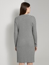 Langer Cardigan in Ripp-Optik mit Seitenschlitzen - Frauen - Light Silver Grey Mélange Langer Cardigan in Ripp-Optik mit Seitenschlitzen - Frauen - Light Silver Grey Mélange - 2 - TOM TAILOR Denim