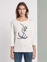 Maritimes Langarmshirt - Frauen - Whisper White Maritimes Langarmshirt - Frauen - Whisper White - 1 - TOM TAILOR