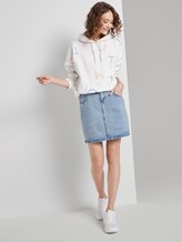 High-waist denim skirt in mini length - Women - random bleached blue denim High-waist denim skirt in mini length - Women - random bleached blue denim - 3 - TOM TAILOR Denim
