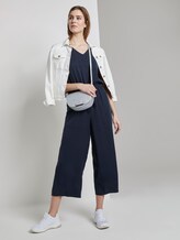 Lyocell wide leg jumpsuit - Women - Real Navy Blue Lyocell wide leg jumpsuit - Women - Real Navy Blue - 3 - TOM TAILOR Denim