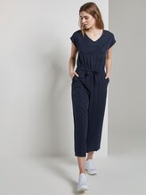 Lyocell wide leg jumpsuit - Women - Real Navy Blue Lyocell wide leg jumpsuit - Women - Real Navy Blue - 5 - TOM TAILOR Denim