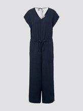 Lyocell wide leg jumpsuit - Women - Real Navy Blue Lyocell wide leg jumpsuit - Women - Real Navy Blue - 7 - TOM TAILOR Denim