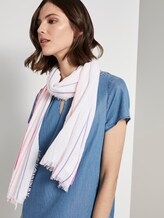 Striped scarf - Women - Whisper White Striped scarf - Women - Whisper White - 5 - Tom Tailor E-Shop Kollektion