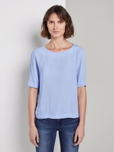 Elegant crepe T-shirt - Women - Parisienne Blue Elegant crepe T-shirt - Women - Parisienne Blue - 1 - TOM TAILOR
