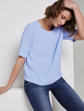 Elegant crepe T-shirt - Women - Parisienne Blue Elegant crepe T-shirt - Women - Parisienne Blue - 5 - TOM TAILOR
