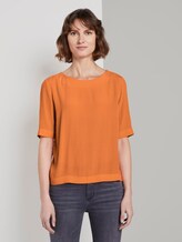 elegantes T-Shirt aus Crêpe - Frauen - fruity melon orange elegantes T-Shirt aus Crêpe - Frauen - fruity melon orange - 1 - TOM TAILOR