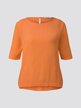 elegantes T-Shirt aus Crêpe - Frauen - fruity melon orange elegantes T-Shirt aus Crêpe - Frauen - fruity melon orange - 7 - TOM TAILOR