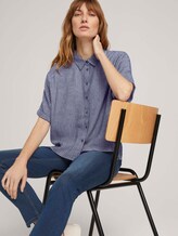 Lockere gestreifte Hemdbluse - Frauen - navy white vertical stripe Lockere gestreifte Hemdbluse - Frauen - navy white vertical stripe - 5 - TOM TAILOR
