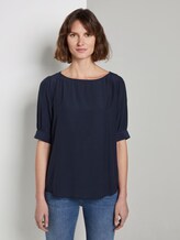 Bluse mit gerafften Ärmeln - Frauen - Sky Captain Blue Bluse mit gerafften Ärmeln - Frauen - Sky Captain Blue - 1 - TOM TAILOR