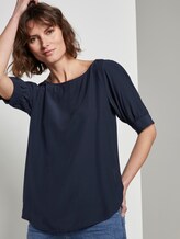 Bluse mit gerafften Ärmeln - Frauen - Sky Captain Blue Bluse mit gerafften Ärmeln - Frauen - Sky Captain Blue - 5 - TOM TAILOR