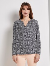 Bluse mit Turn-Up-Details - Frauen - navy small leo design Bluse mit Turn-Up-Details - Frauen - navy small leo design - 1 - TOM TAILOR