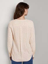 Langärmlige Bluse mit ganzflächigem Muster - Frauen - beige small leo design Langärmlige Bluse mit ganzflächigem Muster - Frauen - beige small leo design - 2 - TOM TAILOR