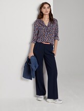 Blouse with turn-up details - Women - navy floral design Blouse with turn-up details - Women - navy floral design - 3 - TOM TAILOR