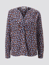 Blouse with turn-up details - Women - navy floral design Blouse with turn-up details - Women - navy floral design - 7 - TOM TAILOR