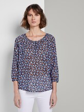 Bluse mit Raffungen - Frauen - navy floral design Bluse mit Raffungen - Frauen - navy floral design - 1 - TOM TAILOR