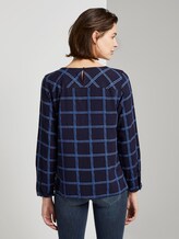 Karierte Bluse mit Brusttasche - Frauen - navy blue grid check Karierte Bluse mit Brusttasche - Frauen - navy blue grid check - 2 - TOM TAILOR