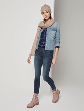 Karierte Bluse mit Brusttasche - Frauen - navy blue grid check Karierte Bluse mit Brusttasche - Frauen - navy blue grid check - 3 - TOM TAILOR