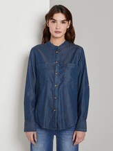 Denim blouse with pockets - Women - Blue Denim Denim blouse with pockets - Women - Blue Denim - 1 - TOM TAILOR