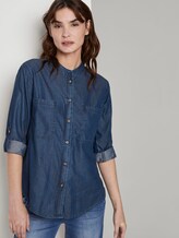 Denim blouse with pockets - Women - Blue Denim Denim blouse with pockets - Women - Blue Denim - 5 - TOM TAILOR