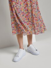 Gemustertes Midi-Kleid mit geripptem Ausschnitt - Frauen - multicolor flower print Gemustertes Midi-Kleid mit geripptem Ausschnitt - Frauen - multicolor flower print - 10 - TOM TAILOR Denim