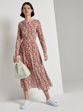 Gemustertes Midi-Kleid mit geripptem Ausschnitt - Frauen - multicolor flower print Gemustertes Midi-Kleid mit geripptem Ausschnitt - Frauen - multicolor flower print - 3 - TOM TAILOR Denim